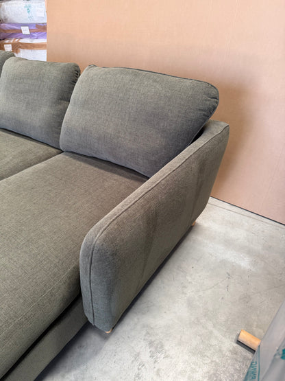 John Lewis Hamilton RHF 4 Seater Sofa, Dark Leg, Khaki Chenille