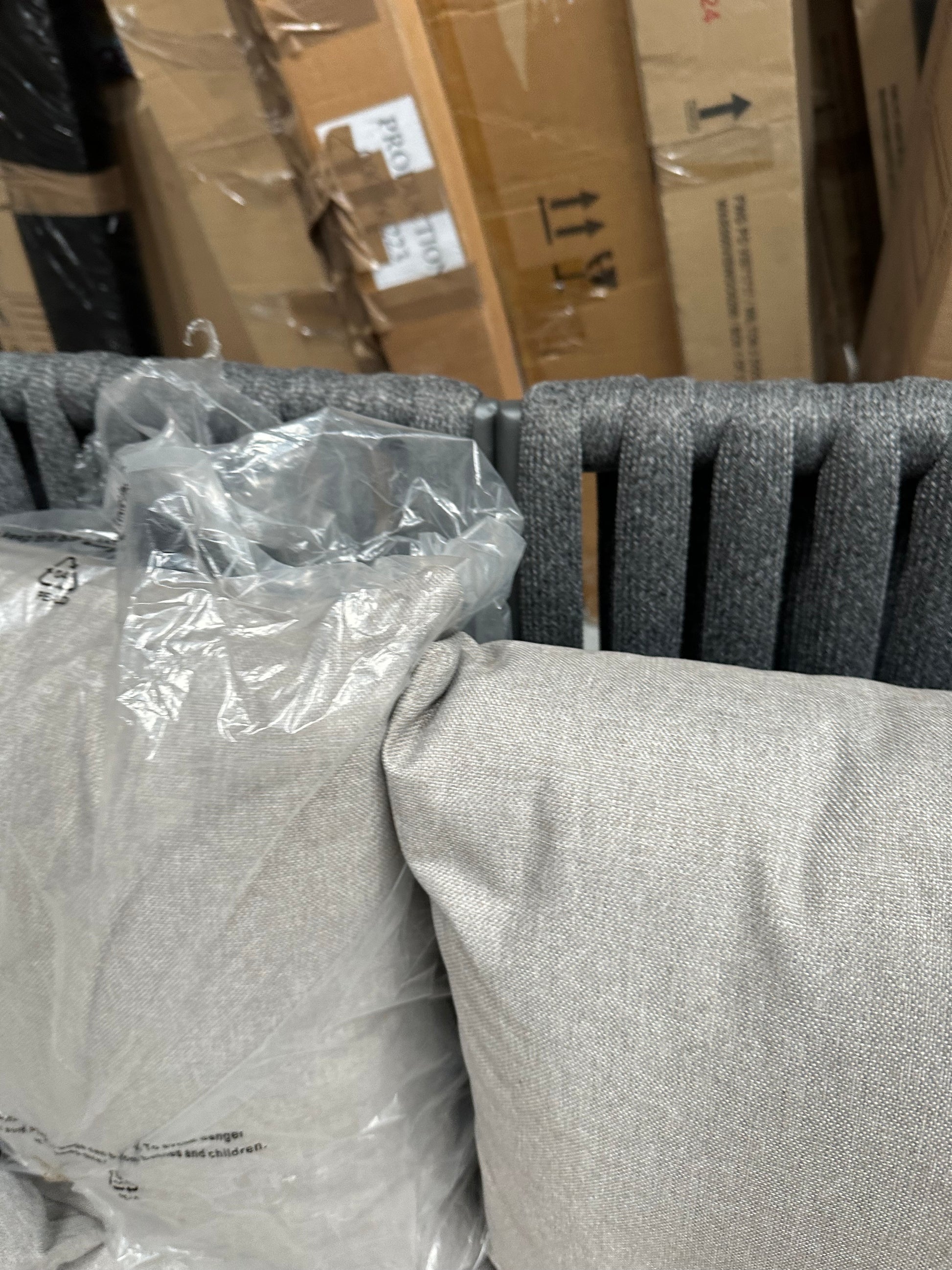 John Lewis Chunky Weave 5-Seater Garden Corner Sofa, Grey