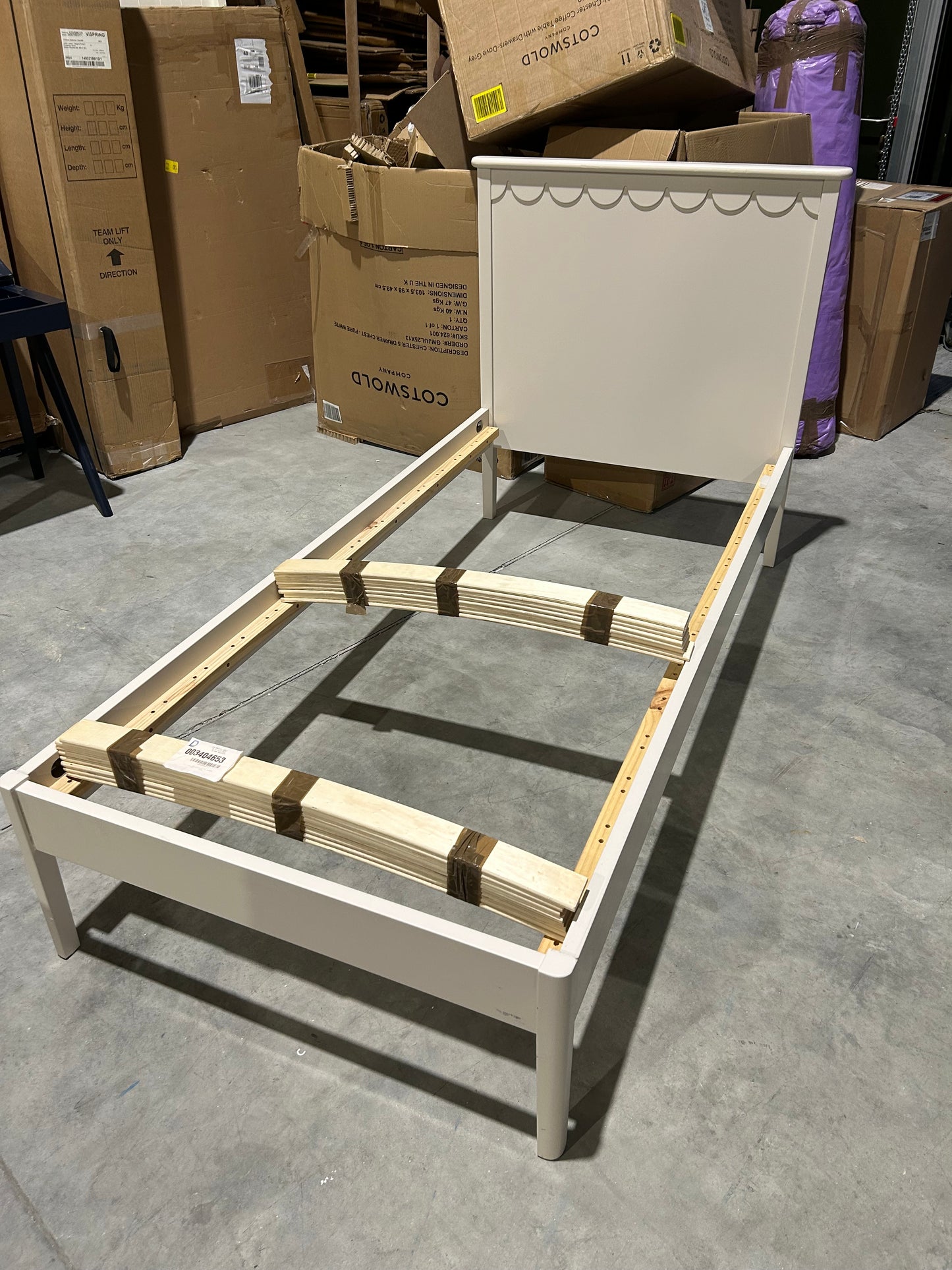 John Lewis ANYDAY Hem Bed Frame, Single, Natural Greige