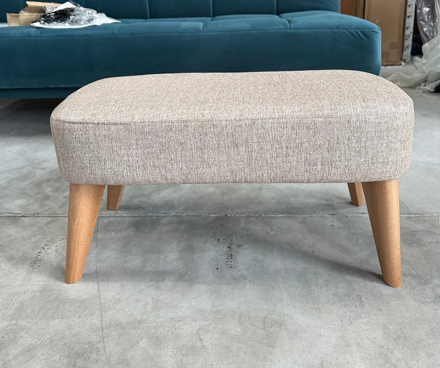 John Lewis Bergen II Footstool in AquaClean Taupe