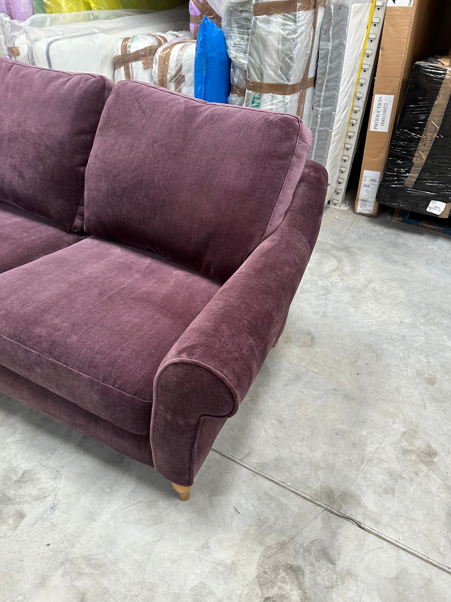 John Lewis Camber Medium 2 Seater Sofa Soft Chenille Aubergine