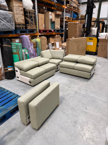 John Lewis Oliver Corner Sofa Light Leg Aquaclean Aston Green