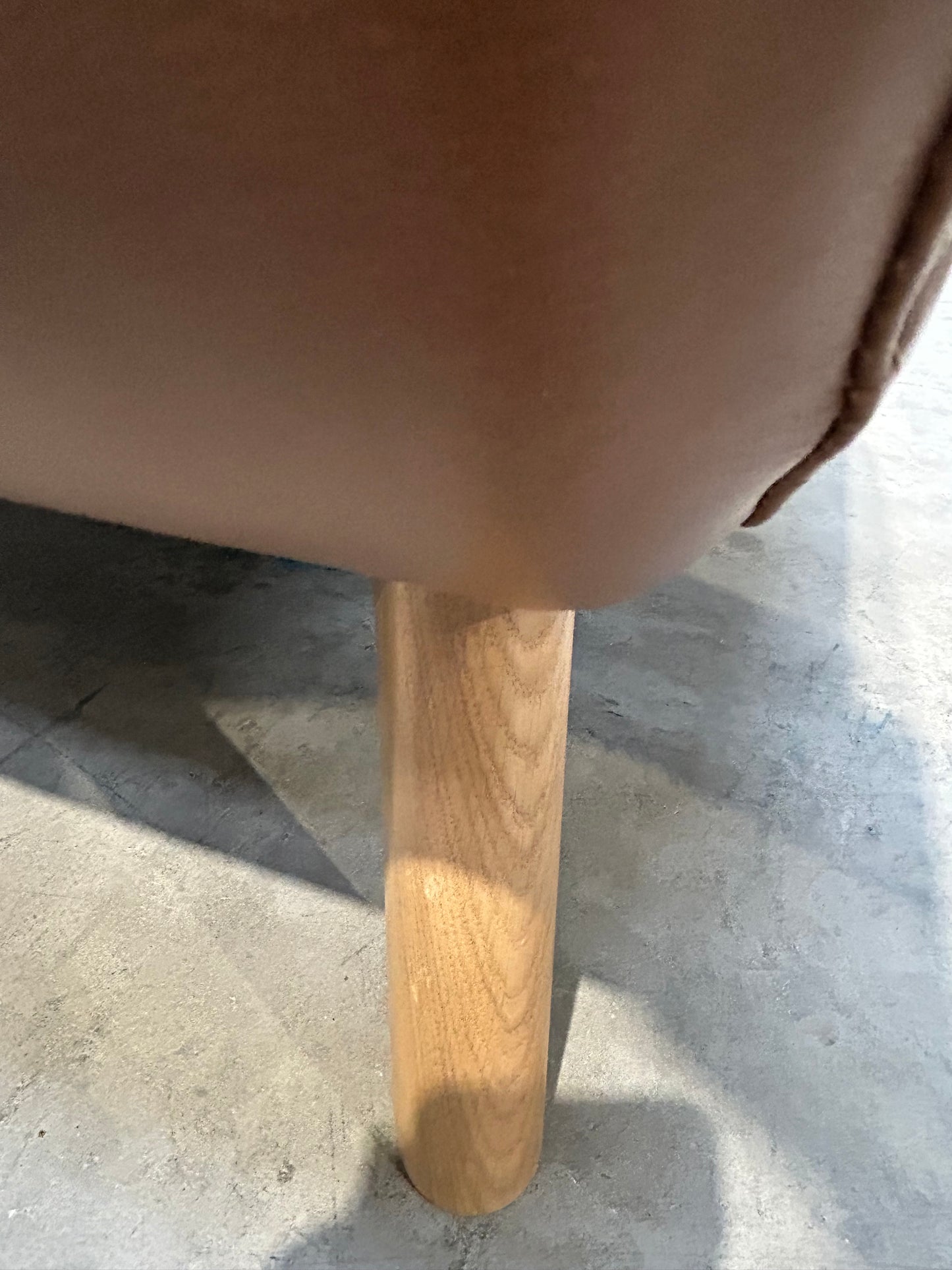 John Lewis Barbican Large 3 Seater Leather Sofa, Light Leg, Premium Caramel