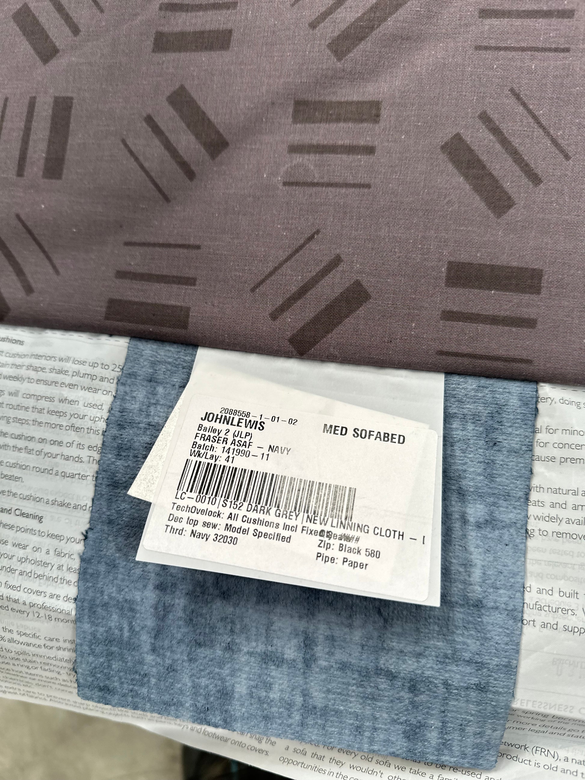 John Lewis Bailey II Medium Sofa Bed, Light Leg, Navy
