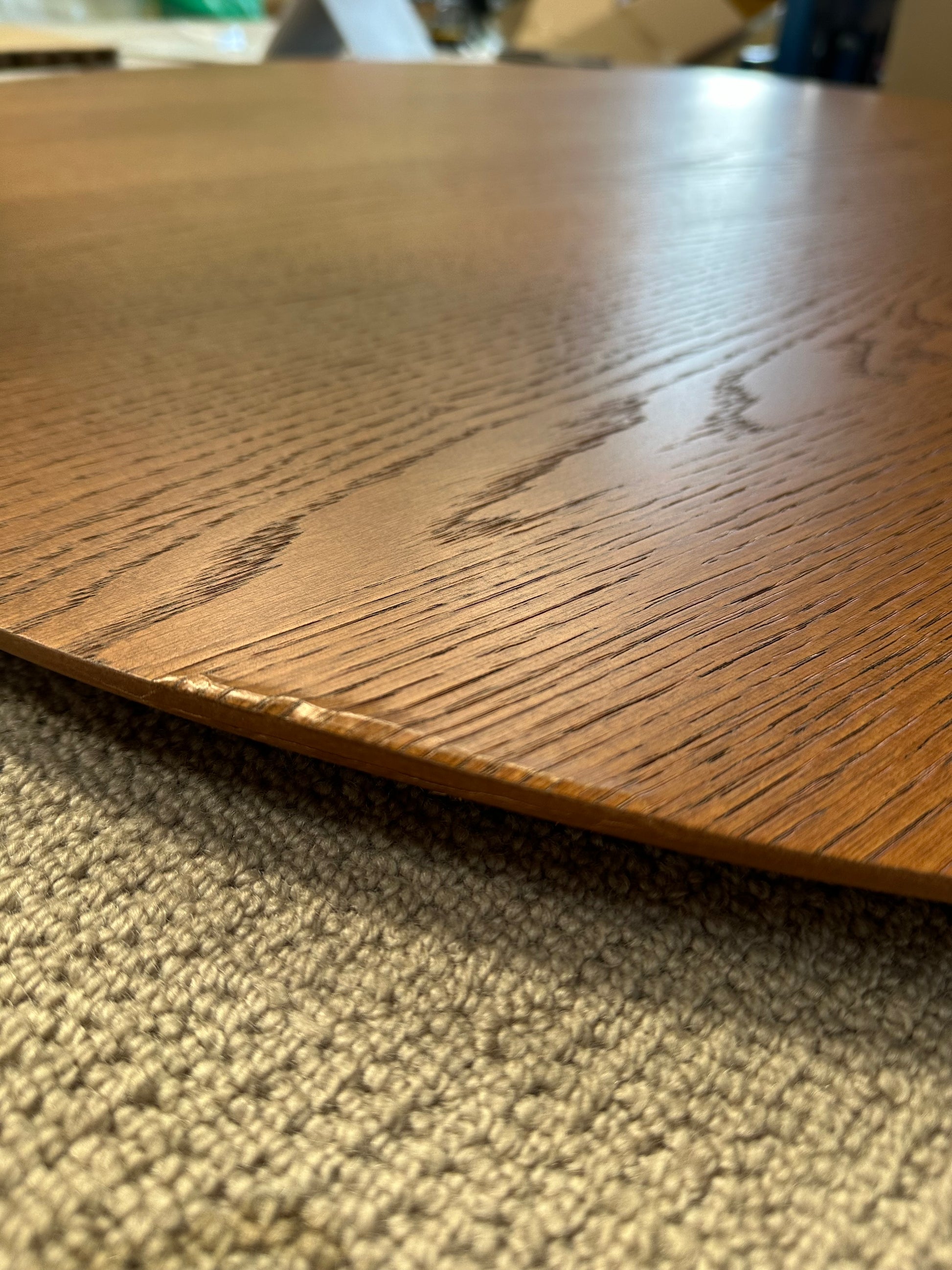 John Lewis Trestle 4 Seater Round Dining Table, Dark Oak