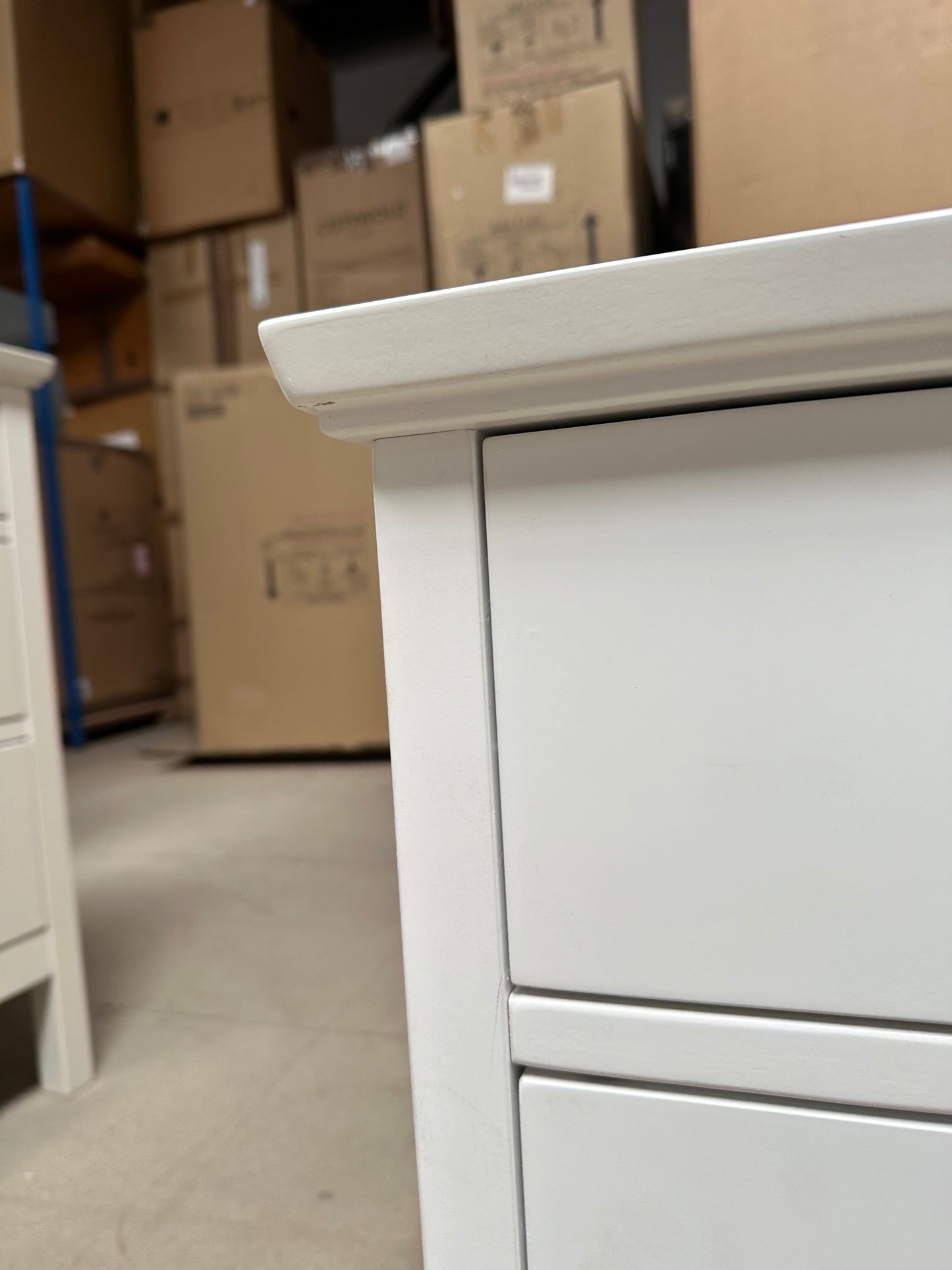 John Lewis White ANYDAY Wilton 2 Drawer Bedside Cabinet