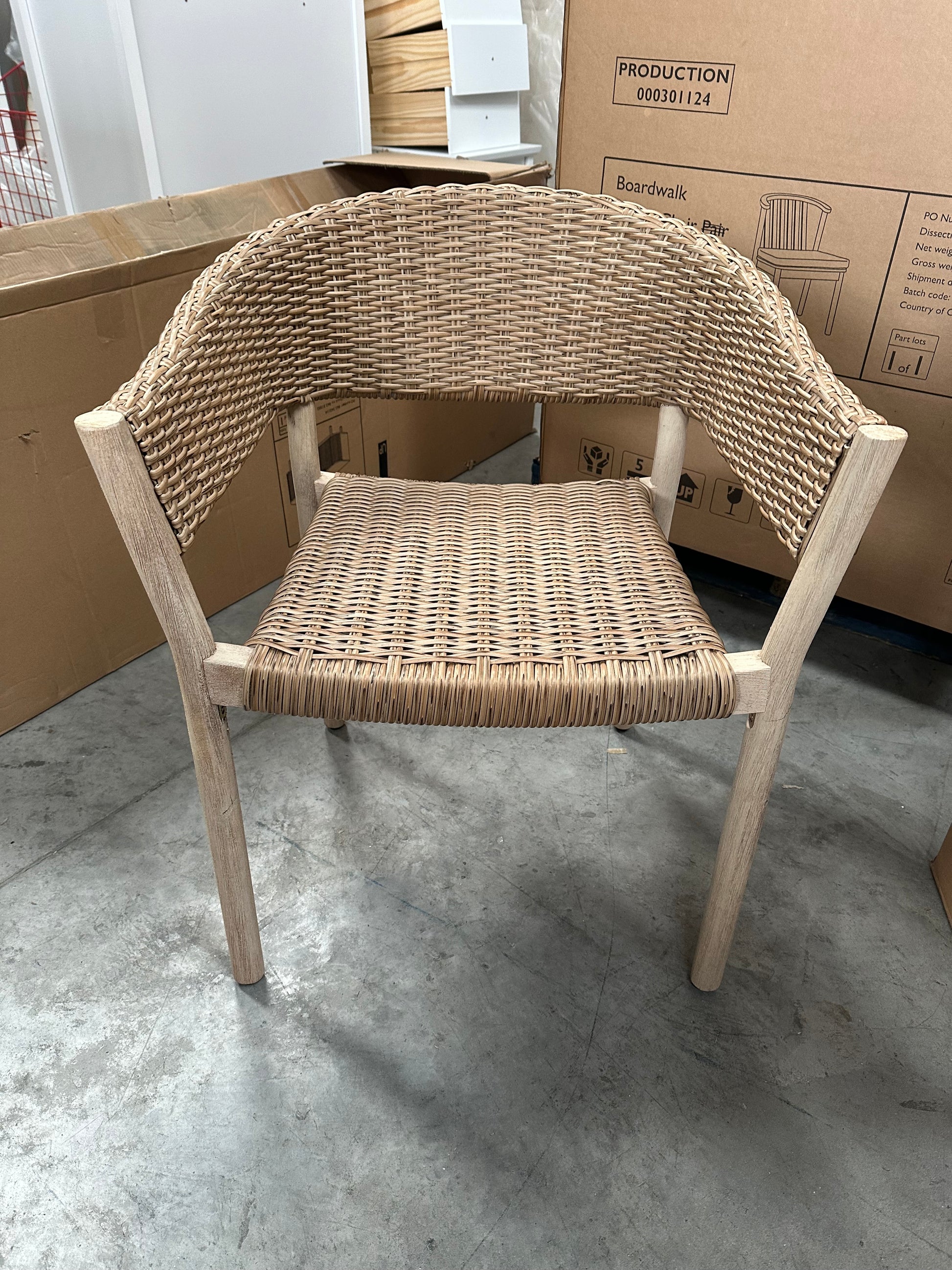 John Lewis Burford Garden Woven Dining Chairs, Set of 2 Acacia Wood Natural