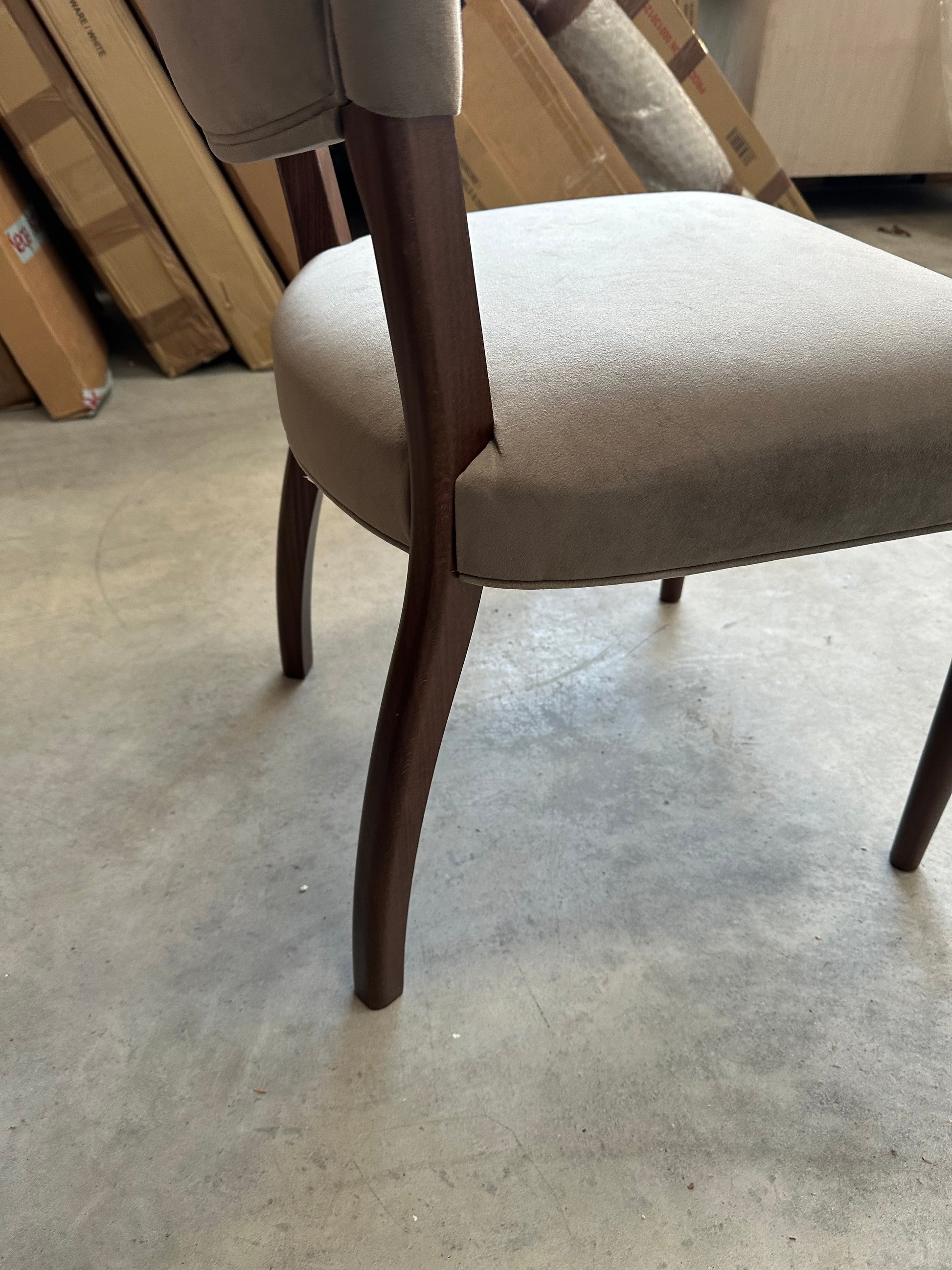 John Lewis Parisian Velvet Grey Dining Chair, FSC-Certified (Beech Wood)