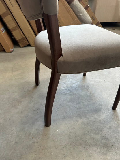 John Lewis Parisian Velvet Grey Dining Chair, FSC-Certified (Beech Wood)