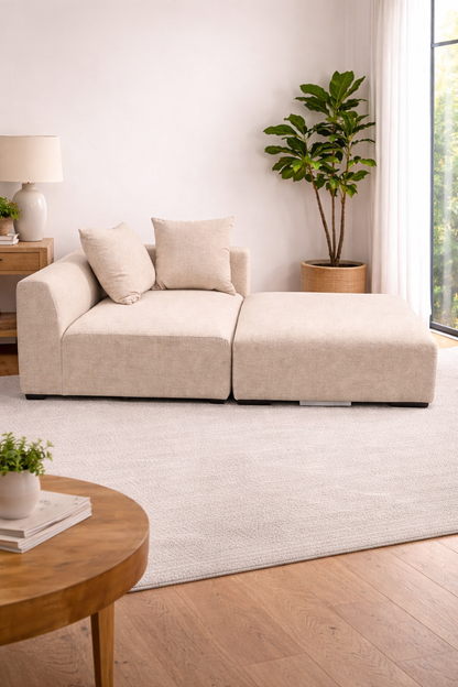 John Lewis Corner Sofa Tokyo RHF Large Modular Arm Unit Footstool Natural