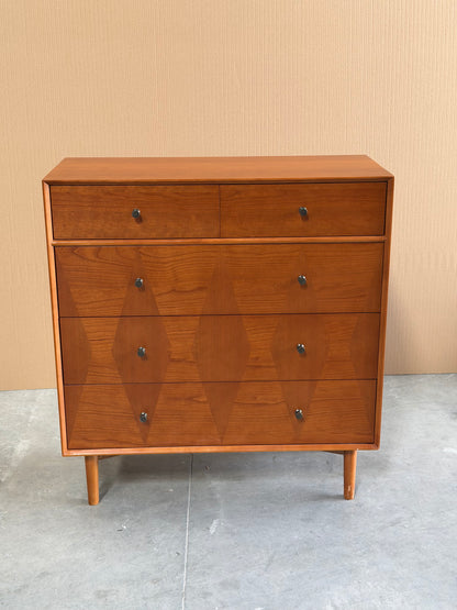 John Lewis Marquetry 5 Drawer Wood Chest, Natural
