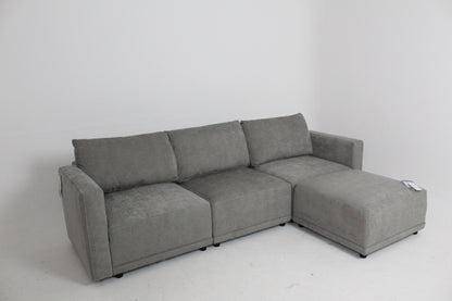 John Lewis Bundle Bold Arm 4 Seater Chaise End Sofa In Easy Clean Grey