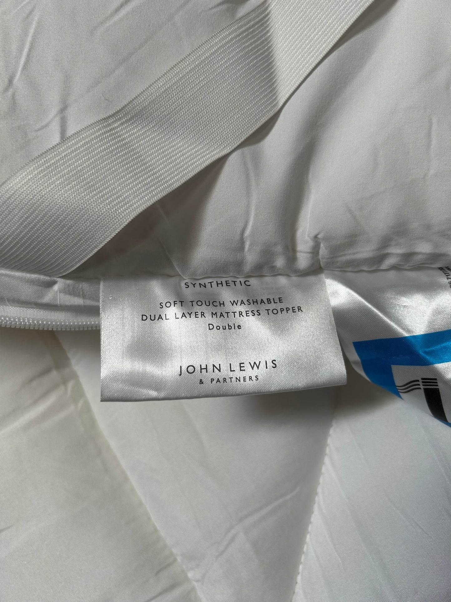 John Lewis Double Mattress Topper Synthetic Soft Touch Washable Dual Layer 6cm Deep