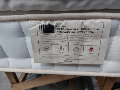 John Lewis Mattress British Double Natural Collection Herdwick Pillowtop 4250 Regular Tension