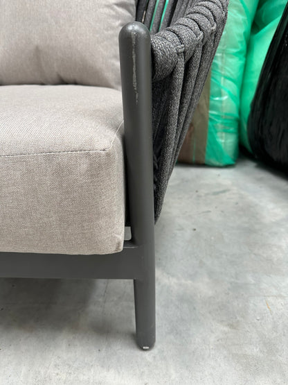 John Lewis Chunky Weave 5-Seater Garden Corner Sofa, Grey