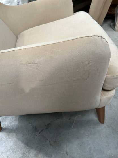 John Lewis Bergen II Armchair Easy Clean Eco Velvet Natural