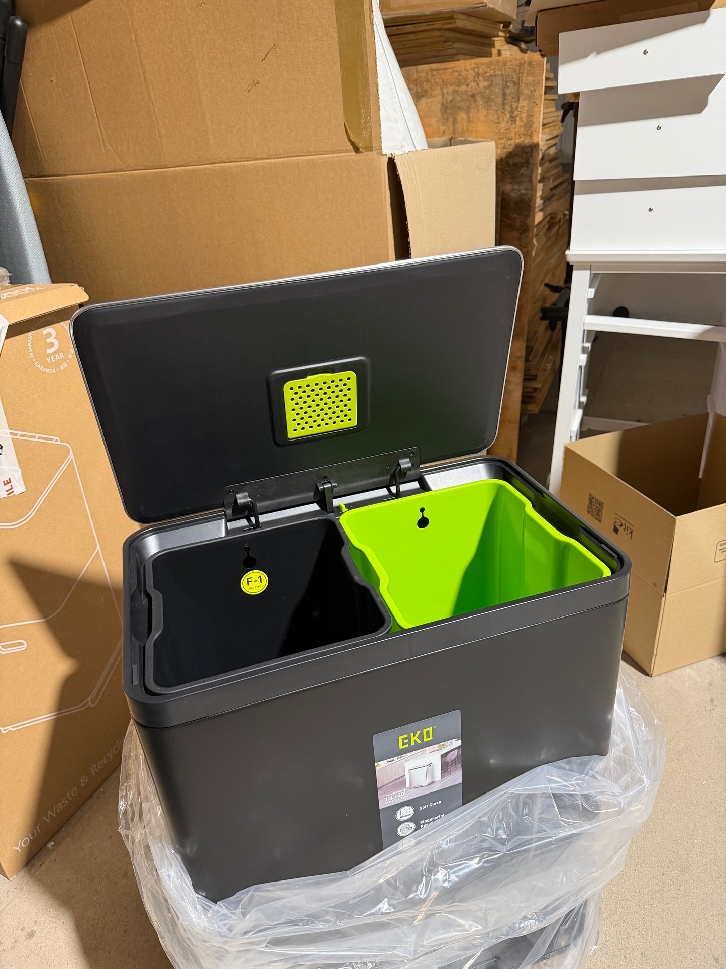 EKO Ecocasa 2 Section Recycling Pedal Bin, 2x 20L