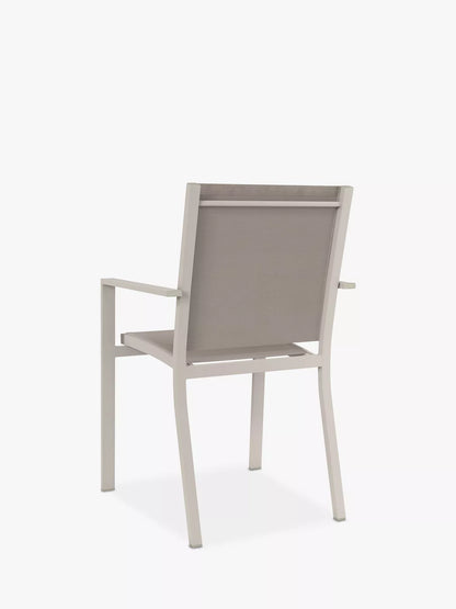 John Lewis Miami Garden Dining Chair, Set of 2, Light Grey