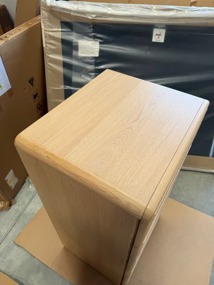 John Lewis Rattan 5 Drawer Tallboy Chest, Oak