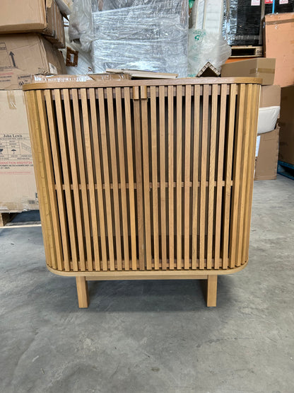 John Lewis Slatted 2 Door Cabinet, Natural