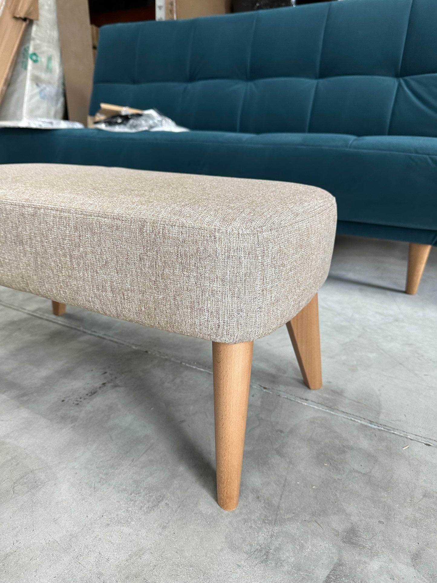 John Lewis Bergen II Footstool in AquaClean Taupe