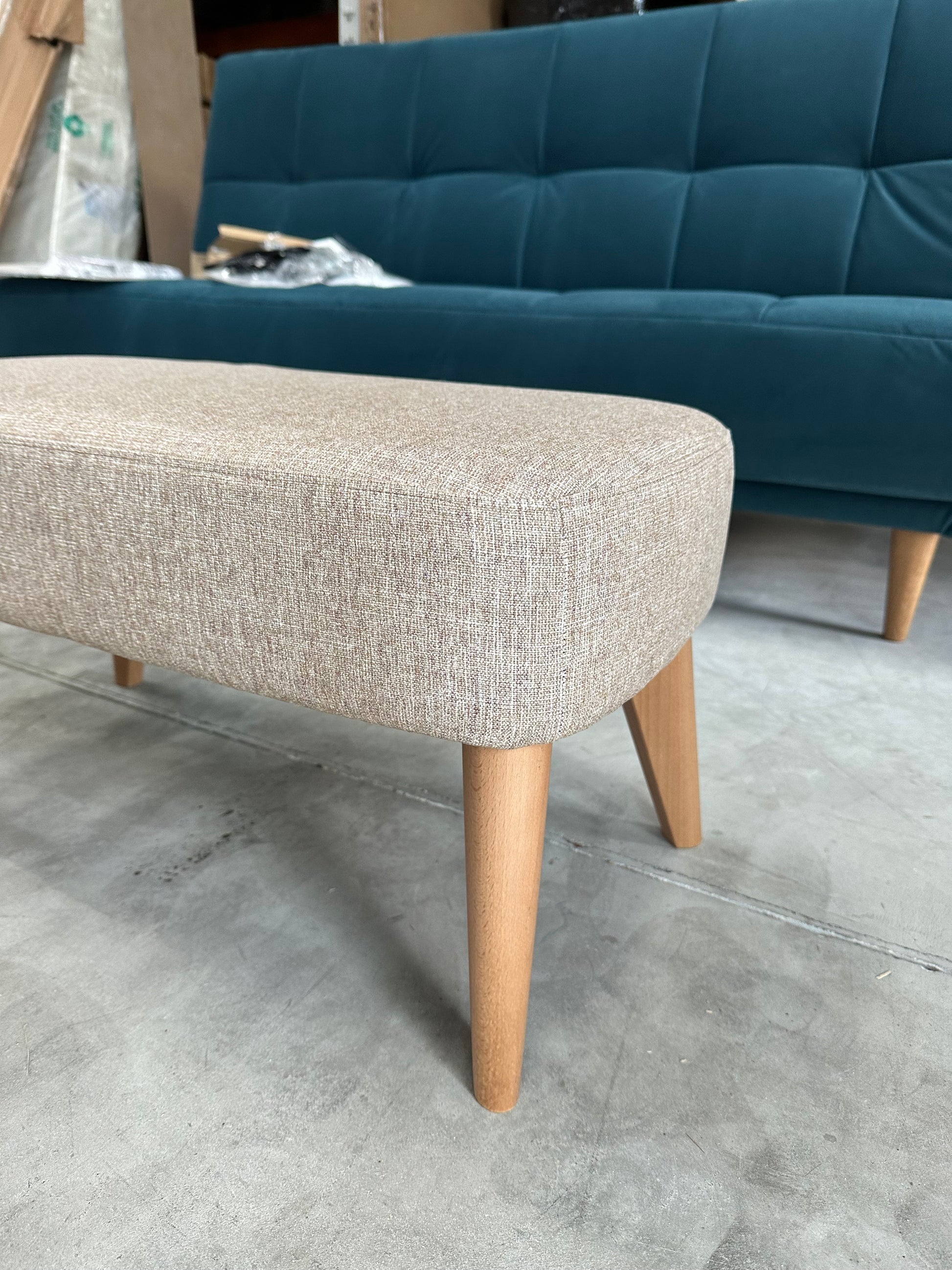 John Lewis Bergen II Footstool in AquaClean Taupe