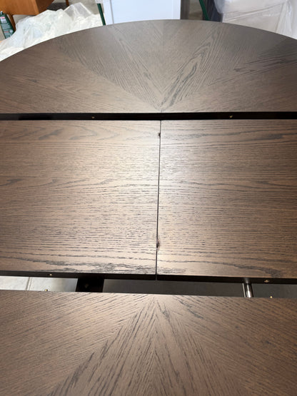 John Lewis Notch Extending 4-6 Seater Round Dining Table, Dark Stain