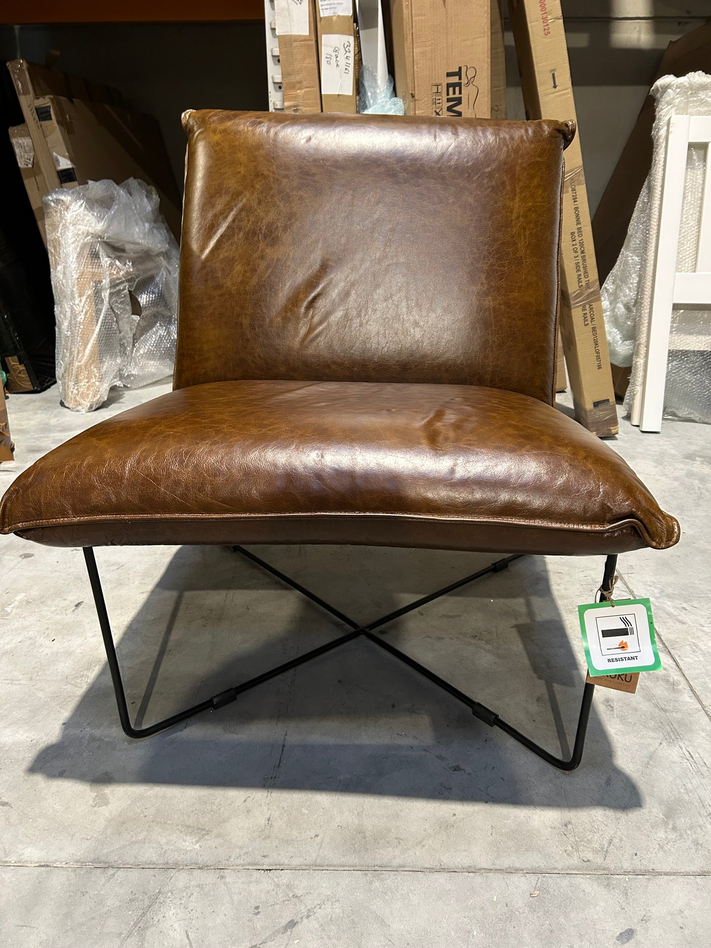 nkuku Kashvi Oversized Leather Lounger
