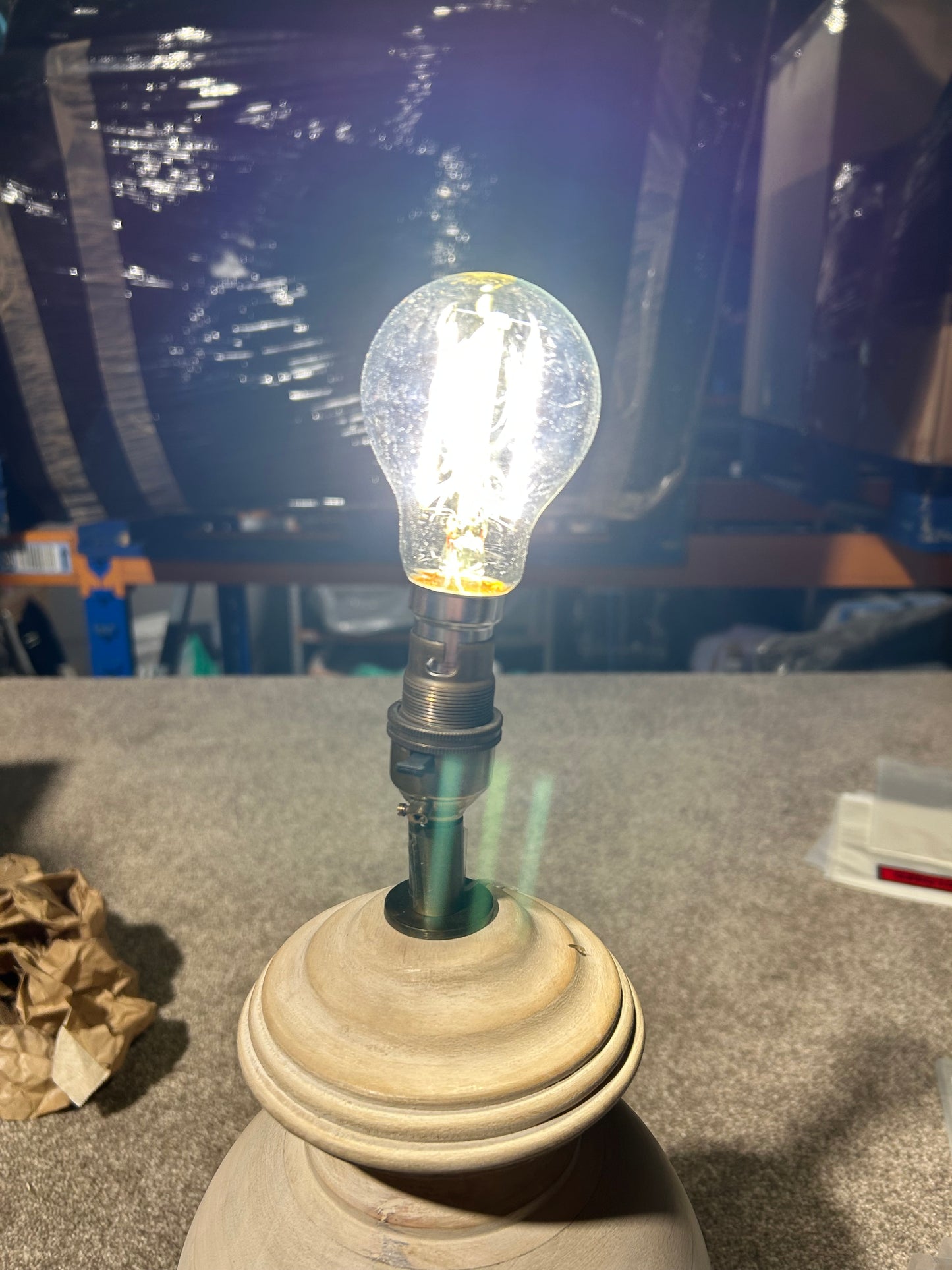 John Lewis Mango Wood Lamp Base, White Wash