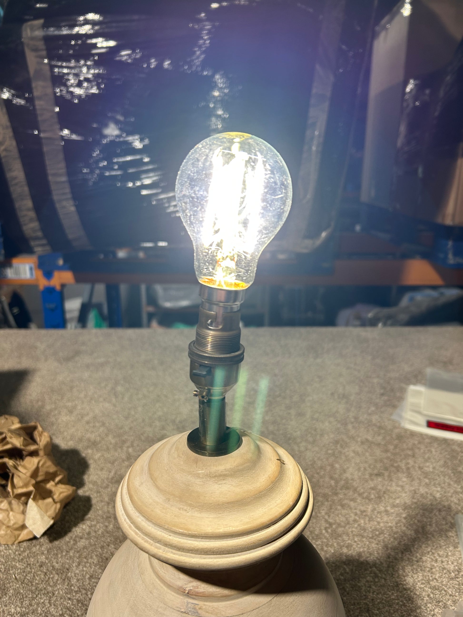 John Lewis Mango Wood Lamp Base, White Wash