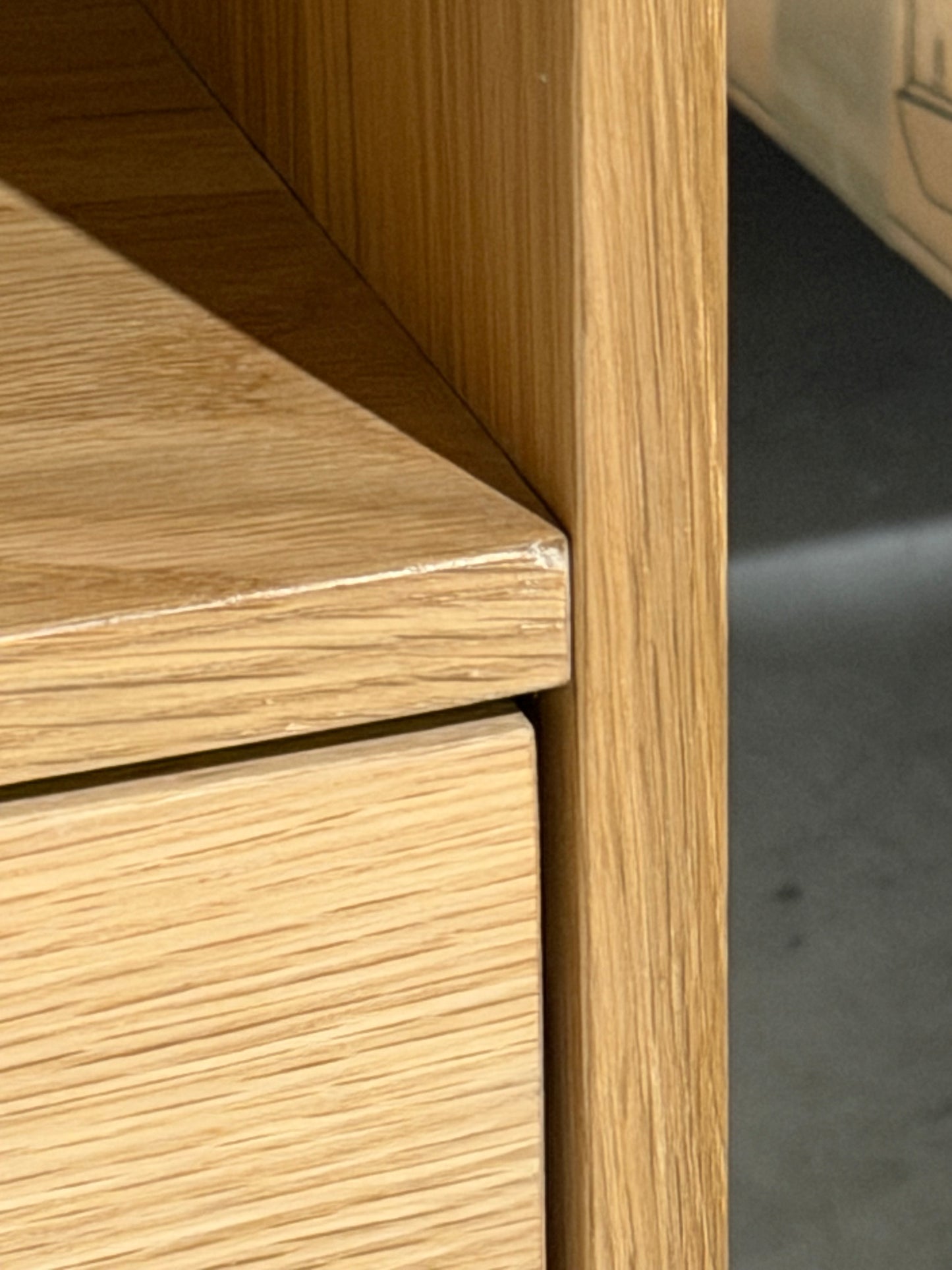 John Lewis Bedside Table Bow 1 Drawer, Natural