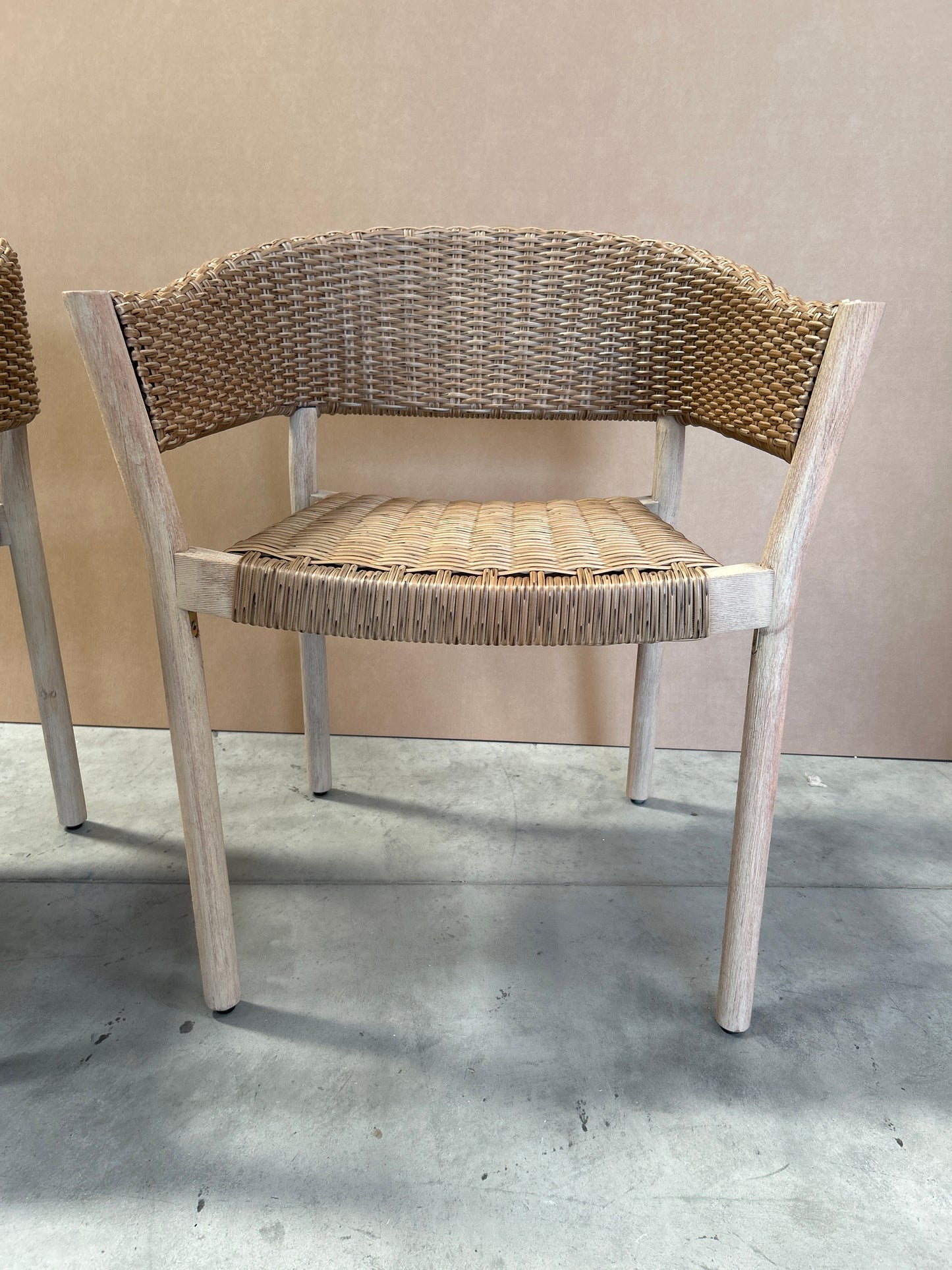 John Lewis Burford Garden Woven Dining Chairs, Set of 2 Acacia Wood Natural