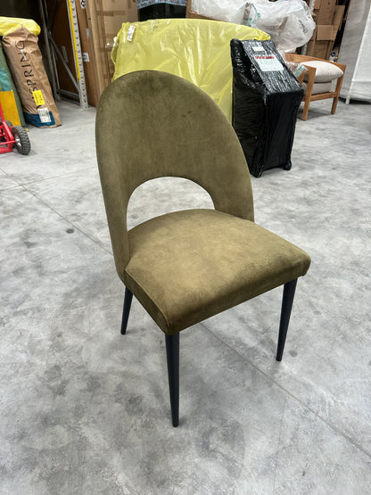 John Lewis Moritz II Olive Green Velvet Dining Chair