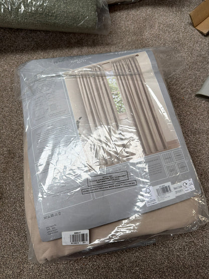 John Lewis Pure Cotton Pair Lined Pencil Pleat Curtains, Putty, W228 x Drop 228cm