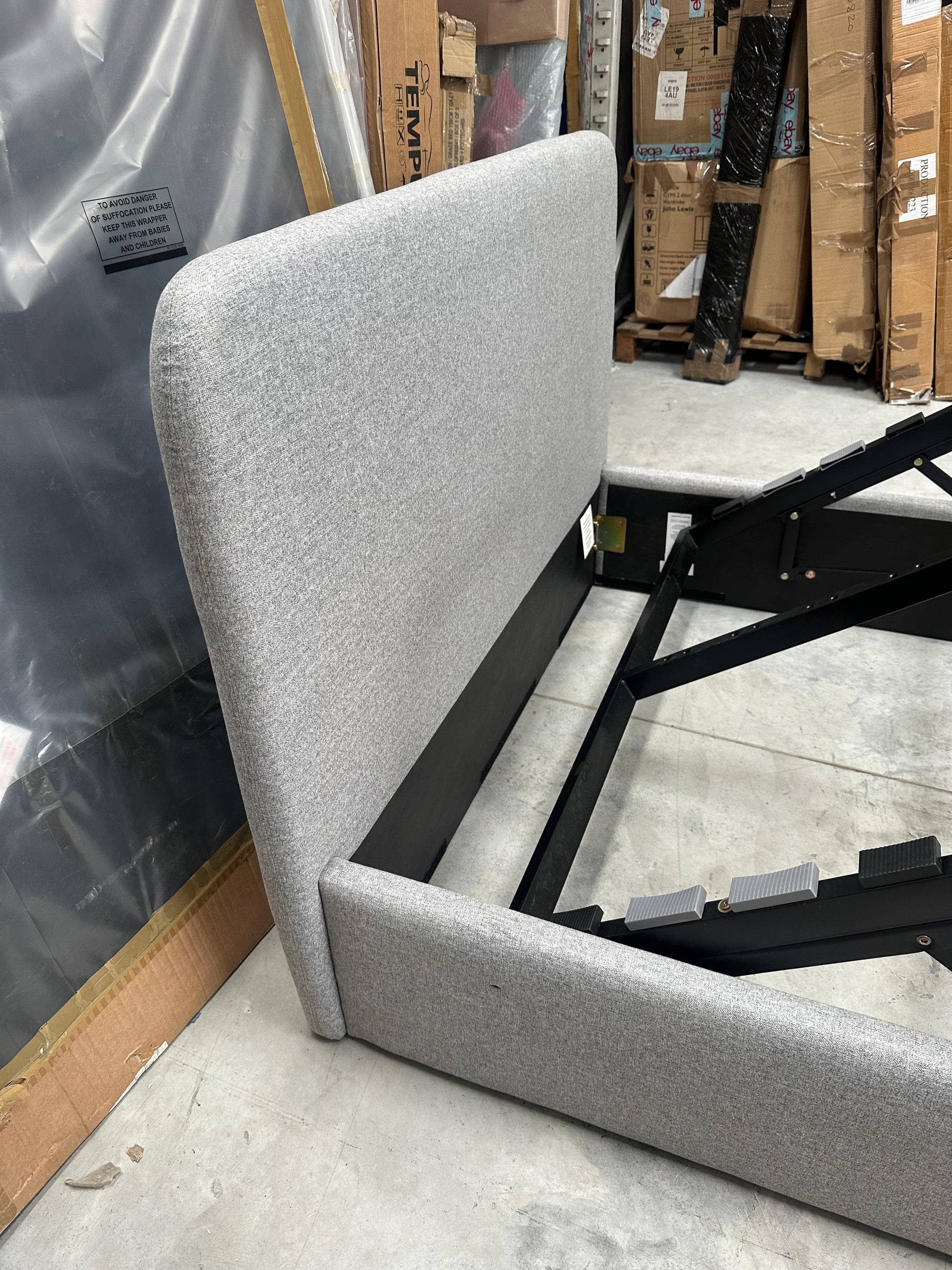 Bonn Ottoman Storage Upholstered Bed Frame, Small Double, Saga Grey