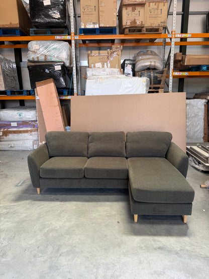 John Lewis Hamilton RHF 4 Seater Sofa, Dark Leg, Khaki Chenille