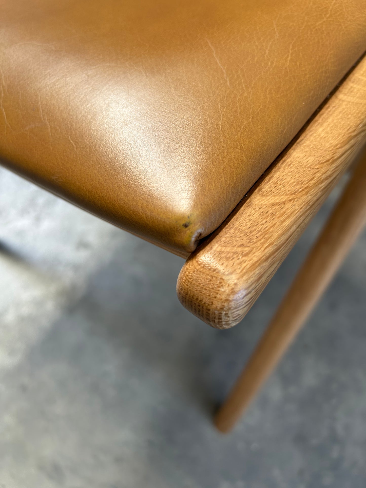 John Lewis X-Ray Leather Dining Armchair, Oak/Camel