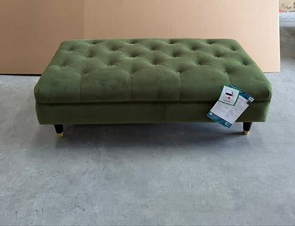 John Lewis Chester Footstool Velvet Green