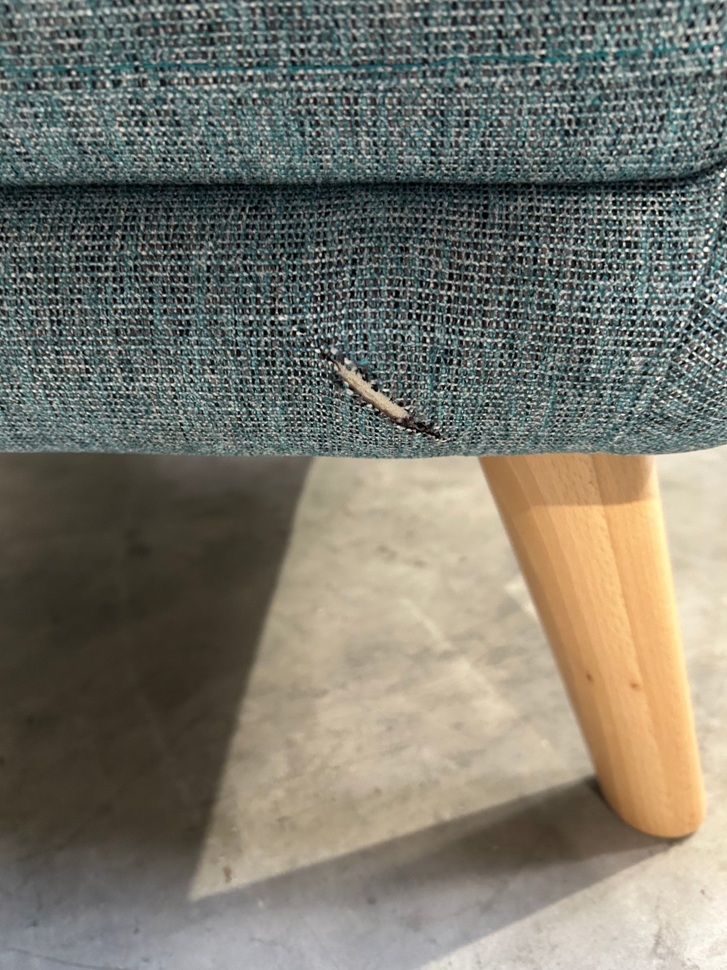 John Lewis Arlo Leather Armchair Light Leg Aquaclean Connie Teal