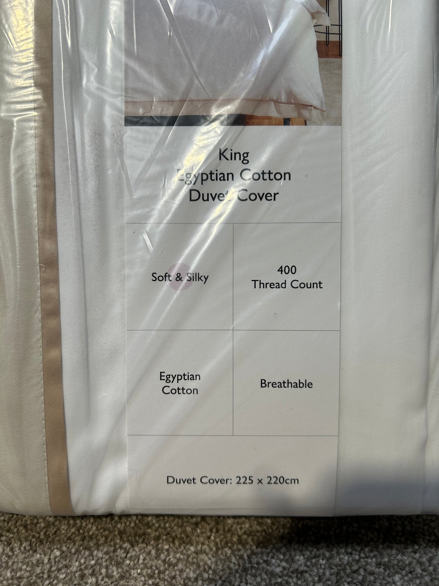 John Lewis Padova 400 Thread Count Egyptian Cotton King Duvet Cover, Champagne