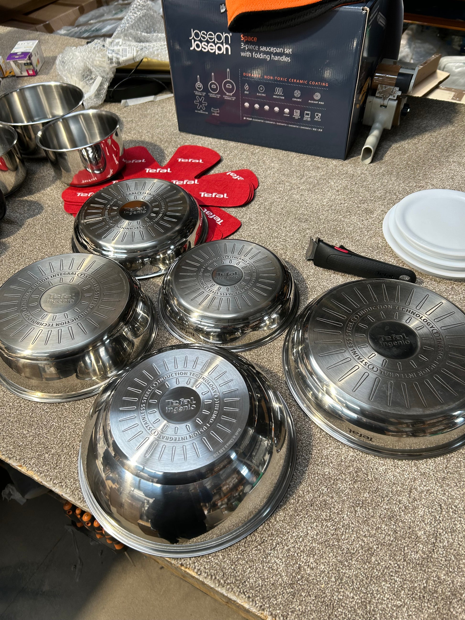 Tefal Ingenio Emotion Stainless Steel Pans, Lids & Utensils Set, 22 Piece