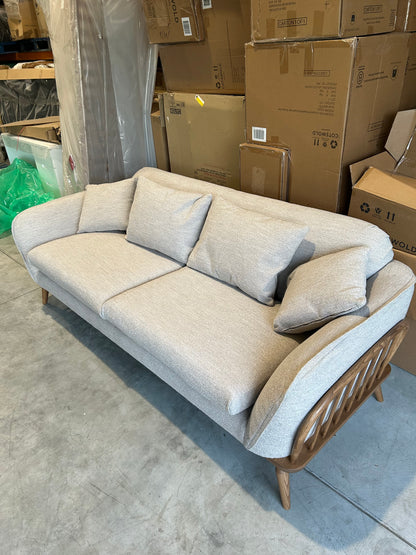 ercol for John Lewis Hexton Large 3 Seater Sofa Vintage Ash Leg Boucle Natural