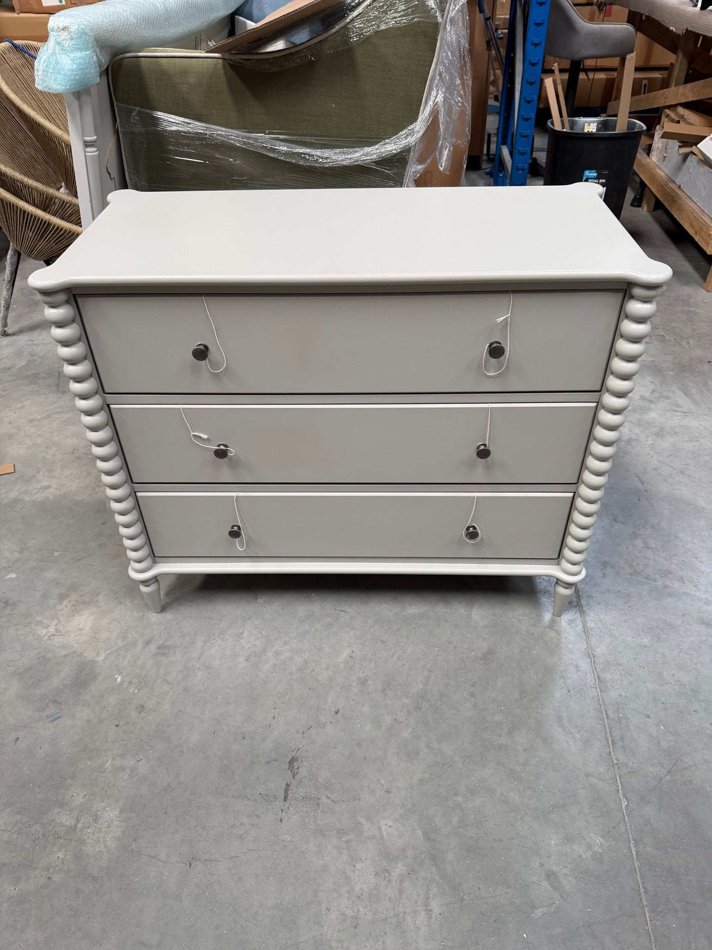 John Lewis Chest of Drawers Bobbin 3 Drawer Grey