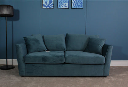 Brook & Wilde 2 Seater Sofa Bed in Teal Velvet - Made in UK - Bespoke