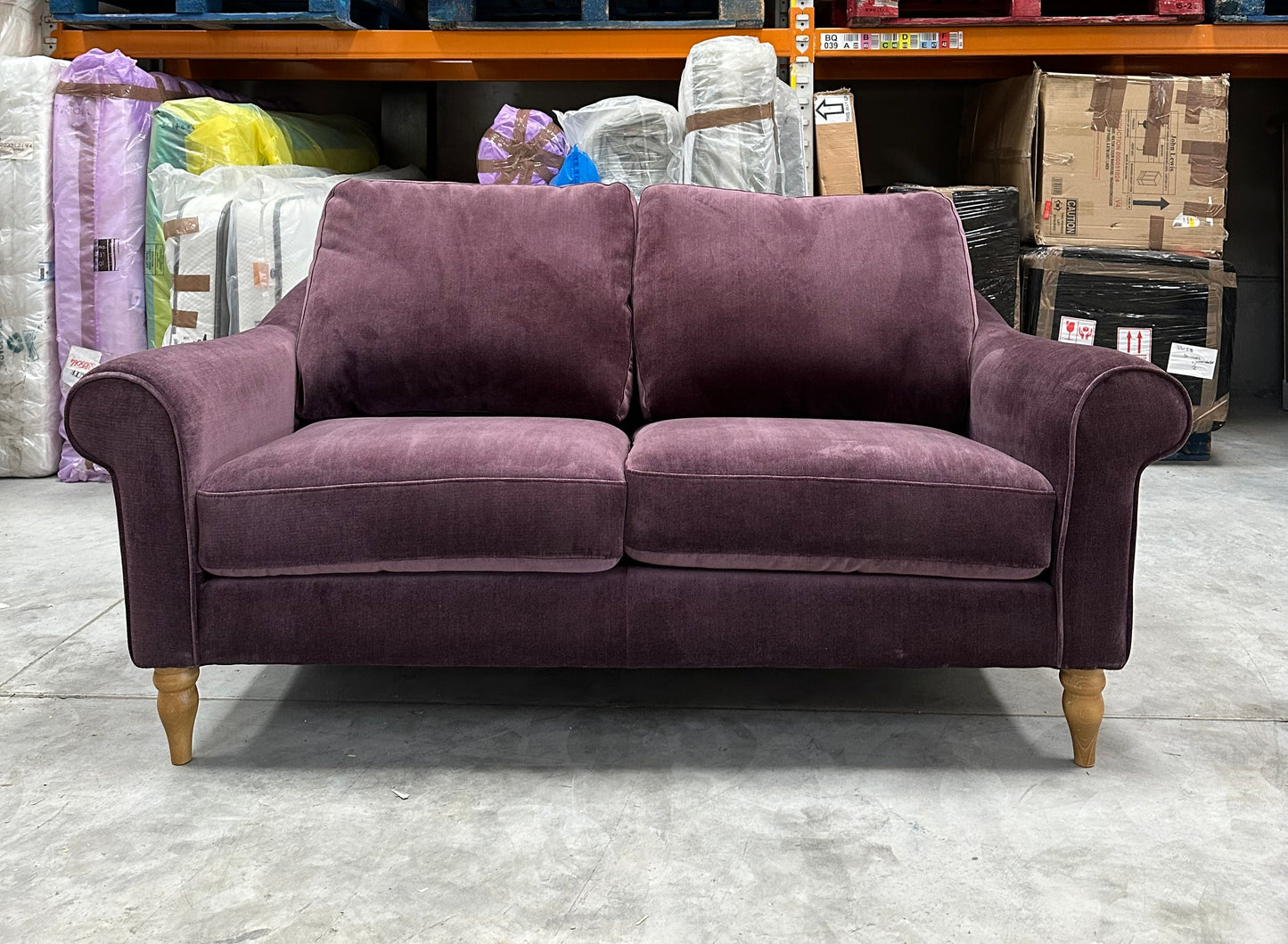 John Lewis Camber Medium 2 Seater Sofa Soft Chenille Aubergine