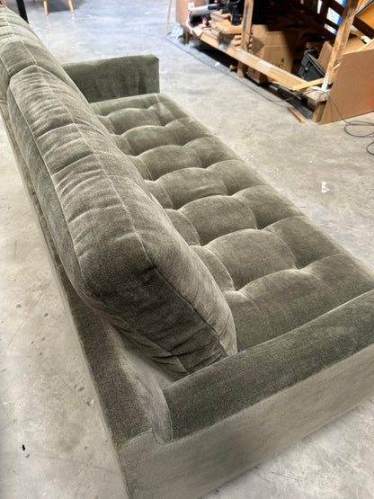 John Lewis Draper II Large 3 Seater Sofa Plush Chenille Moss Green