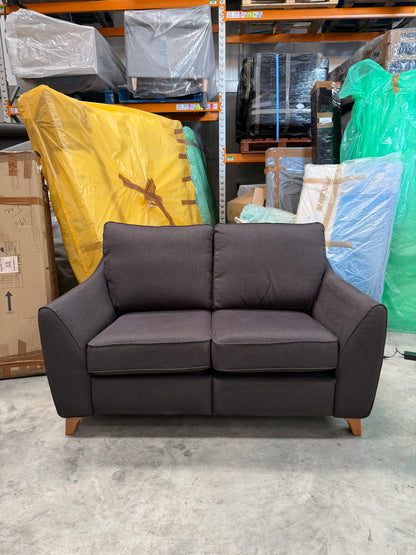 G Plan Vintage 68 RHF Small 2 Seater Sofa Single Footrest Aquaclean Grey