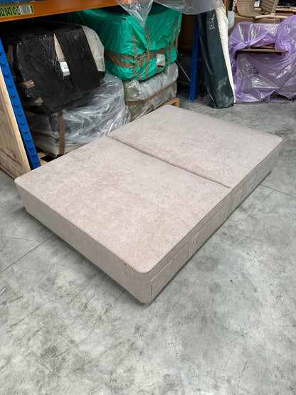 John Lewis Pocket Sprung 4 Drawer Divan Base, Double, Soft Touch Chenille Mole