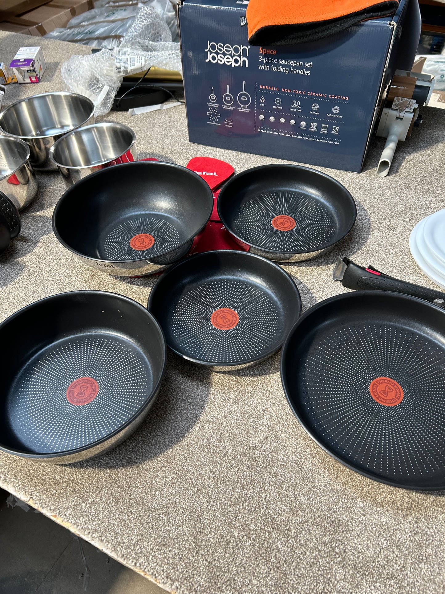 Tefal Ingenio Emotion Stainless Steel Pans, Lids & Utensils Set, 22 Piece