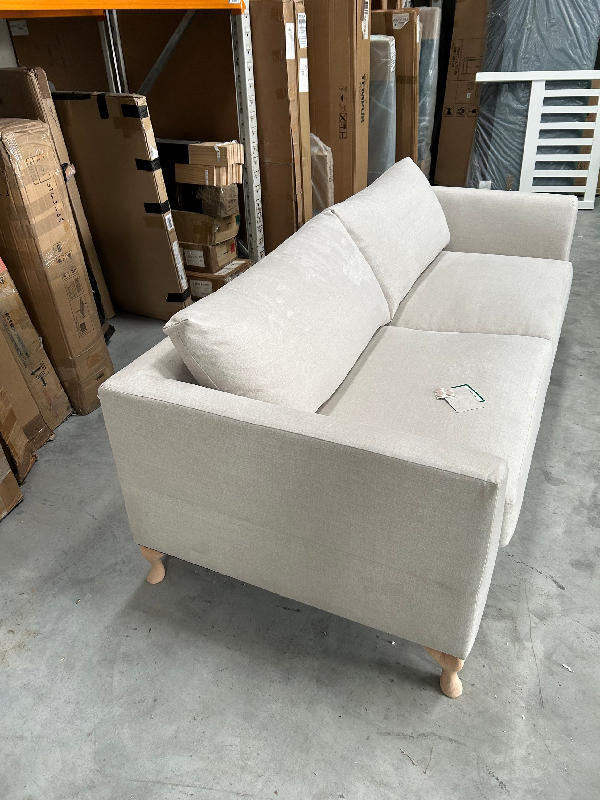 John Lewis Sofa Belgrave Large 3 Seater Linen Natural